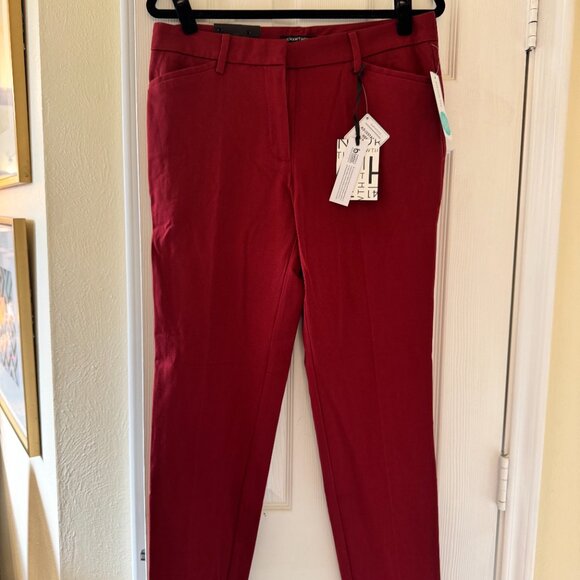 41 Hawthorn Pants - 41 Hawthorn Becca Straight Leg Adjustable Hem Pant - Burgundy